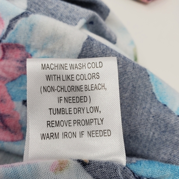 SWEET SALT MODEST CLOTHING SHORT SLEEVE BLUEVPINK FLORAL MIDI DRESS WOMEN SMALL - Picture 13 of 13